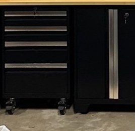NewAge Bold rolling drawer unit beside a base cabinet
